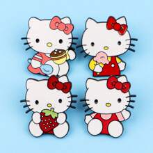 Sanrio 4pcs/Set Cute Enamel Pin Lapel Pins Badges On Backpack Women's Brooch Clothes Gift Jewelry Fashion Accessories
