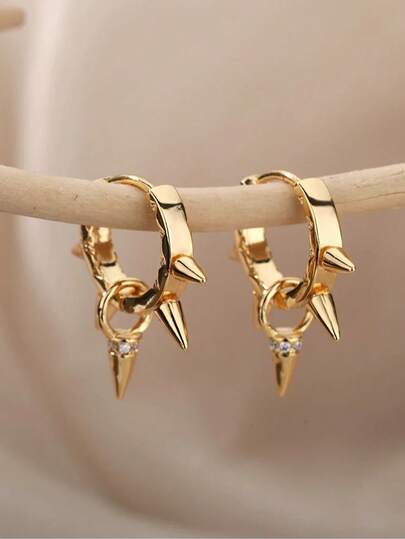 Rivet Hoop Earrings For Women Stainless Steel Huggie Earrings Ear Cuff Piercing Earring Gothic Jewelry Accessories ﻿