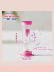 1/3/4pcs Durable Plastic Mini 2-Minute Timer (With Suction Cup), Rotatable Bathroom , Kitchen, Gaming, Classroom, Sand Timer, Timer - Multicolor - View 3