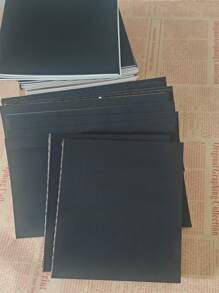 加厚复古牛皮纸 A5 黑色卡片纸空白笔记本，适合学生、办公文具、笔记、草稿本等 - 返校季/毕业季礼物，用于学校用品，返校 - 黑色 - 查看 4