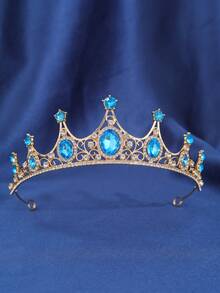 1pc Elegant Classic Crystal Crown Bridal Headpiece, Suitable For Women's Events And Party Attire, Coronas, Tiara, Hair Vine, Accessories - Multicolor - View 9