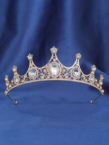 1pc Elegant Classic Crystal Crown Bridal Headpiece, Suitable For Women's Events And Party Attire, Coronas, Tiara, Hair Vine, Accessories - Multicolor - View 24