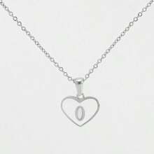 1pc Personalized Heart-Shaped White Shell Initial Necklace Stainless Steel Non Tarnish Women Letter Necklace
