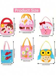 1 Set Creative Sewing Kit - DIY Handbag Craft Set, Includes Safety Pins, Felt Fabric And Simple Instructions, Educational And Fun, Inspiring Creativity And Fine Motor Skills Development. - Multicolor - View 2