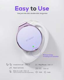 Auriculares Bluetooth 5.4 de diadema abierta: auriculares deportivos inalámbricos con clip, cancelación de ruido, 4 micrófonos y cómodos ganchos para correr y hacer ejercicio (diseño de gota de agua)