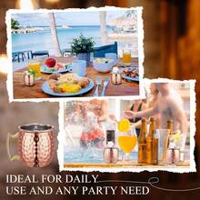 530ml Moscow Mule Mugs Set, Copper Cups Bulk Stainless Steel Moscow Mule Cups With Hammered Surface, Rust-Resistant, Iced Coffee Cups Suitable For Cocktails, Wedding Gifts, Drinkware