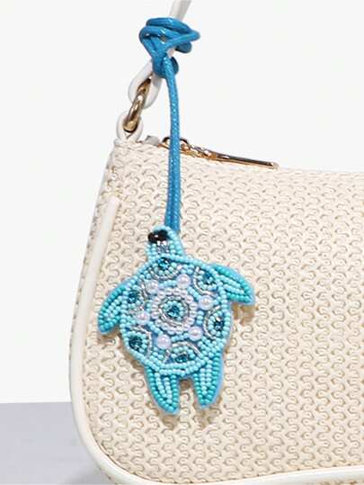 1 件 Novachic 度假风格海洋海星棕榈树海龟动物串珠包饰适合夏季度假海滩（仅饰物无包）女士汽车配饰、珠子、镶嵌珠子、手工指甲珠