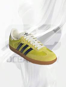 Adidas Samba OG Shock Yellow Night Indigo (Women's)– Women's Lifestyle Sneakers – Shose For Woman-Vintage-Autumn & Winter-Inspired Running Shoes, Shock-Absorbing Comfort, Gym To Streetwear Casual Wear - Prefect Thanks Giving Day & Chrismas Gift- JI2594