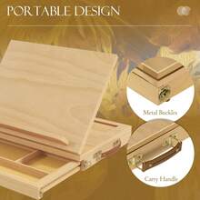 Wooden Table Easel Box, Adjustable Beechwood Table Box Easel With Storage Drawer, Portable Folding Artist Drawing Sketching Board - Natural - View 4