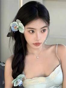 1 件花朵甜美仿真蝴蝶兰花刘海发夹头饰非常适合拍照、海滩派对装饰优雅美丽的情人节礼物、爪夹、发夹、发夹、发夹、发夹 - 彩色 - 查看 5