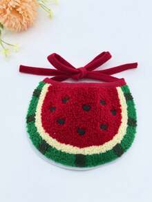 1pc Pet Watermelon Shaped Embroidered Bib, Suitable For Small Dogs And Cats - Multicolor - View 2