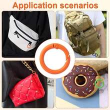 7 pezzi Anelli a molla rotondi da 24 mm, moschettoni metallici colorati, fibbie a scatto per fai da te, accessori per borse, portachiavi, borse a mano, portachiavi, accessori per auto, accessori goth carini per Ognissanti, idee regalo per la Festa dell'Insegnante, accessori per borse, cordini con porta badge, accessori per auto, ciondoli per borse - Tagli Unica - Visualizzare 7