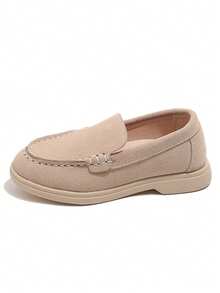 Kids Slip-On Casual Shoes, Girls & Boys Soft Bottom Loafers, Versatile For Spring/Autumn - Beige - View 5
