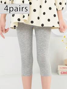 1 quần legging ngắn in họa tiết sọc dọc màu trơn cho trẻ em - Nhiều màu - Xem 40