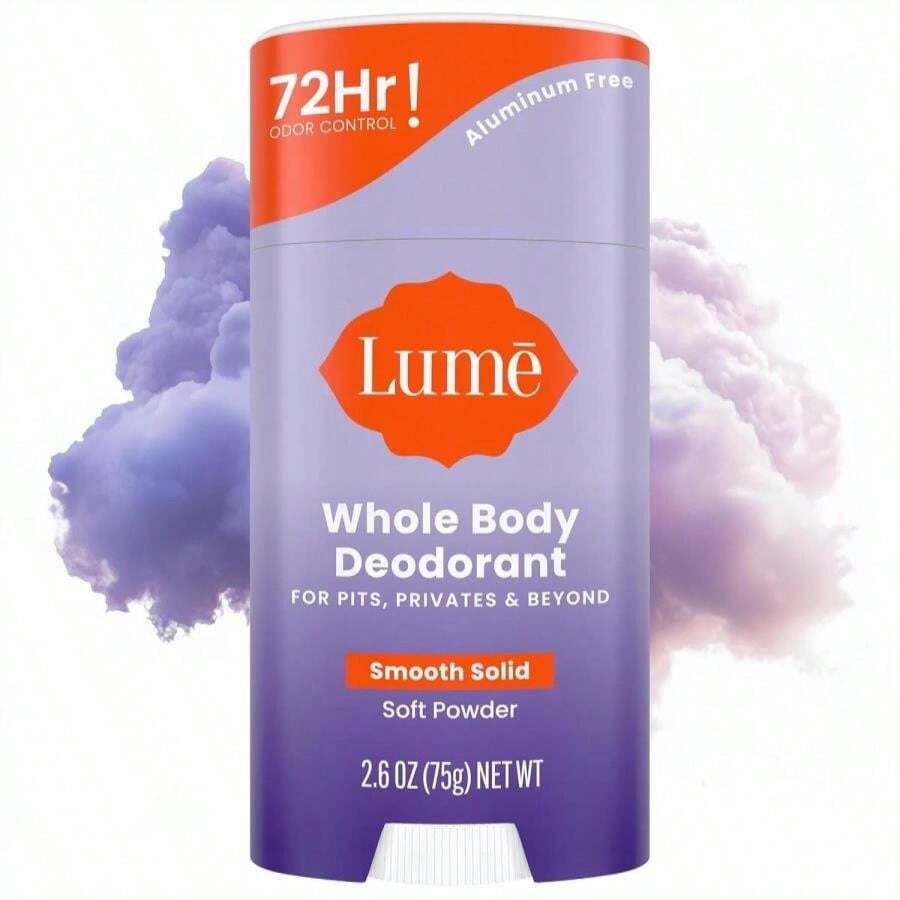 Lume Whole Body Deodorant - Smooth Solid Stick - 72 Hour Odor Control - Aluminum Free, Baking Soda Free And Skin Safe - 26 Ounce (Peony Rose) - Bột mềm - Xem 1