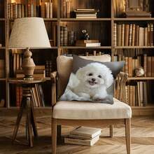 1 件现代马耳他犬印花枕套，45.72x45.72 厘米，双面，可机洗，拉链式涤纶抱枕套，适用于沙发和长沙发，农舍装饰，沙发枕套 - 彩色 - 查看 9