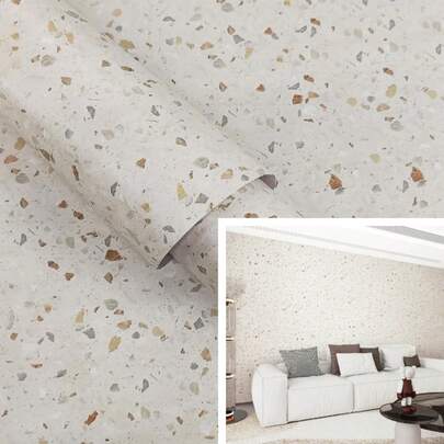 1 Roll Multicolored Granite Wallpaper Minimalist Decor Style Self-Adhesive Removable Wallpaper Kitchen Decor Vinyl Contact Paper Retro Bathroom Decor Living Room Wall And Furniture Decor Peel And Stick Marble Texture Handmade DIY 15.7in/393.7/196.8/118.1/39.3in Wall Paper Wall Stickers Wall Decor Bedroom Living Room Decor
