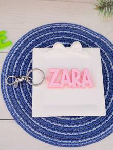 Etiqueta de nombre para mochila, llavero de acrílico personalizado, etiqueta de acrílico personalizada, etiqueta para bolsa de pañales, etiqueta para lonchera, etiqueta para niños, llavero personalizado para Acción de Gracias, Navidad, familia, novia, mamá, regalos, accesorios personalizados, estilo casual callejero - plateado - Ver 22