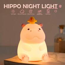 Linda luz noturna de axolote para quarto de crianças, lâmpada noturna de silicone animal para berçário, controle por toque, luzes noturnas de axolote rosa, lâmpada de cabeceira recarregável por USB para decoração de quarto como presentes de Natal e aniversário
