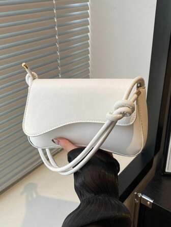 Fashionable Minimalist Versatile PU Leather Flap Women's Saddle Bag, Perfect For New Graduates, Office Workers, Suitable For Office, University, Work, Business, Commuting, Outdoor, Travel, Hiking