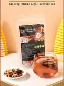 1盒保健补肾茶，人参八宝茶，8种珍贵成分配方，150克/盒，人参八宝根补肾茶，男士补肾草本茶，送给爸爸的礼物（30袋/盒） - 彩色 - 查看 5