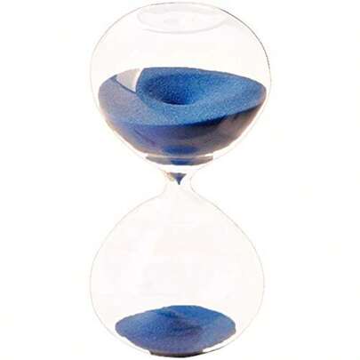 Super Beautiful Transparent Glass  Blue Sand Timer 15 Minutes A Nice Gift