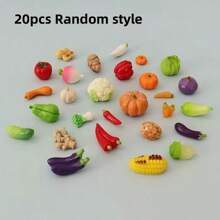 50 件/30 件/20 件/10 件/5 件迷你逼真蔬菜雕像，创意微型蔬菜，可用于娃娃屋装饰、微景观、微型超市道具、玩具食品道具、摄影道具 - 彩色 - 查看 15