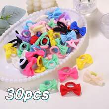10/30/50pcs Girls' Elastic Hair Ties - Soft Pastel & Bright Colors (Red, Pink, Yellow, Green, Blue, Purple, Black, White,) - Non-Slip Hair Bands For Youngsters, Youngsters, Birthday Parties, Halloween, Chinese New Year - For Sensitive Light Beige - Everyday & Special Occasion Hairstyles, Youngsters Party Accessories, Playful Hair Accessory, Soft Fabric Hairbands
