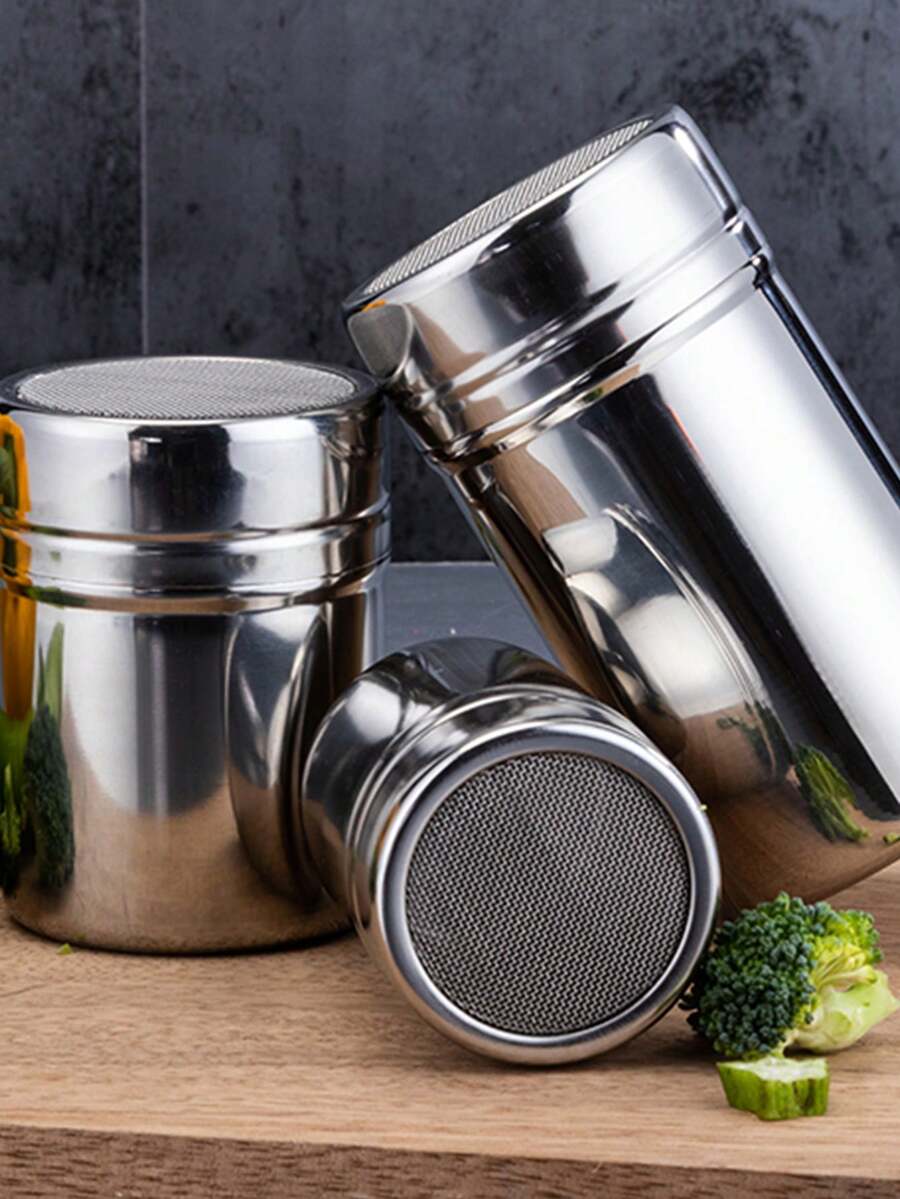 1 pezzo Dispenser per polveri, contenitore in acciaio inossidabile per matcha, caffè, cacao in polvere, setaccio domestico, bottiglia per farina da pasticceria, setaccio per zucchero a velo, spargipolvere. Sono disponibili più specifiche per la selezione.