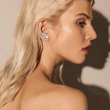 Juego de aretes de acero inoxidable con circonita cúbica hipoalergénica, oro blanco de 18 quilates, circonita cúbica 316L, 6 pares de 3 a 8 mm, 3mm to 8mm, Acero inoxidable, Circonia cúbica - 1 - Ver 3