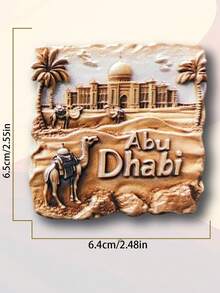 1pc UAE Abu Dhabi City Architecture Fridge Magnet, Dubai Burj Khalifa Tower Travel Souvenir Gift, High-End Home Decor Magnetic Sticker - Multicolor - View 20