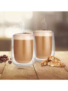 1-2-4pcs/Set Double Wall Insulated Reusable Glass Coffee Mugs, Cappuccino, Latte, Tea, Hot & Cold Drinks Cups With Handle, Suitable For Halloween, Christmas - Multicolor - View 11