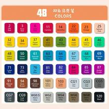 12/24/36/48 Colors Dual-Tip Alcohol-Based Marker Pens, Watercolor Brush Pens For Children Painting, Vivid Color, Quick-Drying, Halloween And Christmas Party Supplies