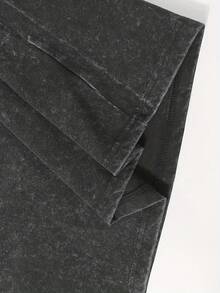 DARCSPORT Men's And Neutral Anti-Cancer Prayer Hand T-Shirt-Double-Sided Wolf And Dragon Pattern, Loose Short Sleeves, 100 Cotton Retro Style, Black With Pink Letters And White Wolf Logo, Charity Design To Raise Cancer Awareness, Casual And Cancer Survivor Clothing, Machine Washable, Comfortable Fit, Neutral Round Neck T-Shirt, Old Washing Effect, Durable And Comfortable, Suitable For Year-Round Wear - 黑色 - 查看 6