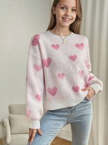 1pc Girls Casual Thick Pullover Sweater, Comfortable & Warm For Autumn/Winter, Soft & Cozy Solid Color Sweater - Perfect For Warm Days And Cold Nights