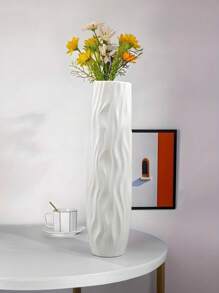 1 قطعة من الأواني الزهور الكبيرة الحديثة القائمة على الأرض لديكور المنزل - إناء زخرفي من البلاستيك خفيف الوزن، ديكور الغرفة، ديكور الغرفة الجمالي، ديكور الغرفة للفتيات المراهقات، إناء زهور جمالي من الزجاج