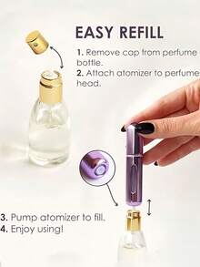 1pc Purple Dispenser Bottle Portable Mini Refillable Perfume Bottle For Travel, Travel Perfume Dispenser, Pocket Refillable Atomizer, 5ml - Màu tím - Xem 10