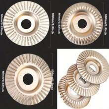 1/3pcs Wood Carving Grinding Wheel Set - Wood Grinding Blade Angle Grinder Polishing Blade Wood Grinding Tool Polishing Wheel Artifact Woodworking Grinding Blade Thorn Disc, Including Flat, Curved And Conical Grinding Wheels, Used For Efficie 3pcs Steel Angle Grinder Disc, Sand Grit, 16Mm Hole, Arc Flat Bevel, Metal, Wood Grinding Disc For Metal, Wood, Carbon Steel - Gold - View 6