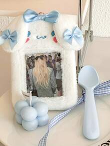 1pc  Melody &  Plush Card Holder, Cute Campus Badge Case With Keychain, Soft Hanging Card Wallet For ID And Access Card - Official Licensed Product