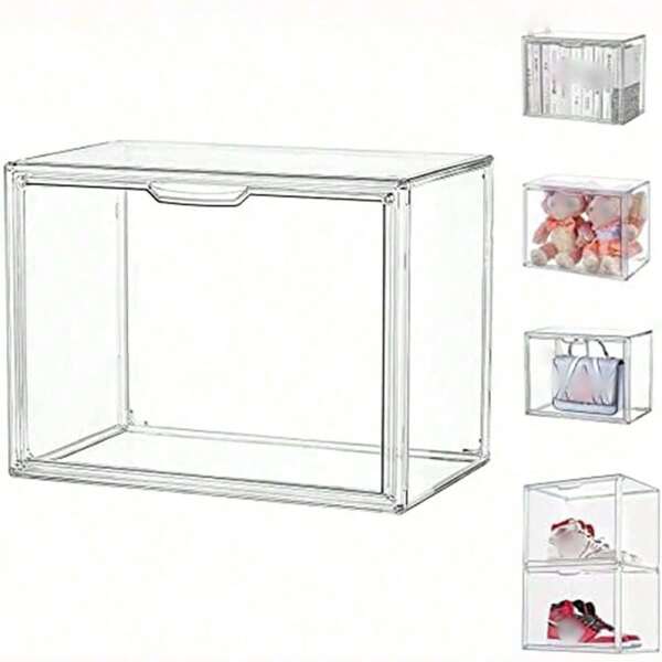 1pc Acrylic Display Cabinet With Door For Collections Showcase, Plexiglass Case, Figures, Pop Marts, Need Self Assembly, Dustproof