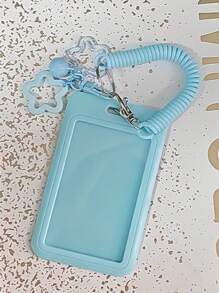 1 PC Expandable Plastic Card Holder With Keychain, Bus Pass Case, ID Card Sleeve, Star Pendant Key Chain Suitable For Daily Wear, Holiday Gift - Multicolor - View 7