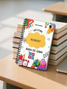 Cuadernos personalizados - Cuaderno con nombre de maestro, cuaderno de espiral, regalo para expresar gratitud a los maestros, palabras de elogio del maestro, regalo para el primer día de clases, regalo de los estudiantes, adecuado para estudiantes, regalo para niños, set de artículos escolares esenciales, regreso a clases, suministros escolares, regreso a clases, regalo escolar, para la oficina, estudiantes de secundaria, multifuncional, personalizado, trabajadores, clientes, estudiantes, para negocios/trabajo/oficina, para la escuela - Multicolor - Ver 6