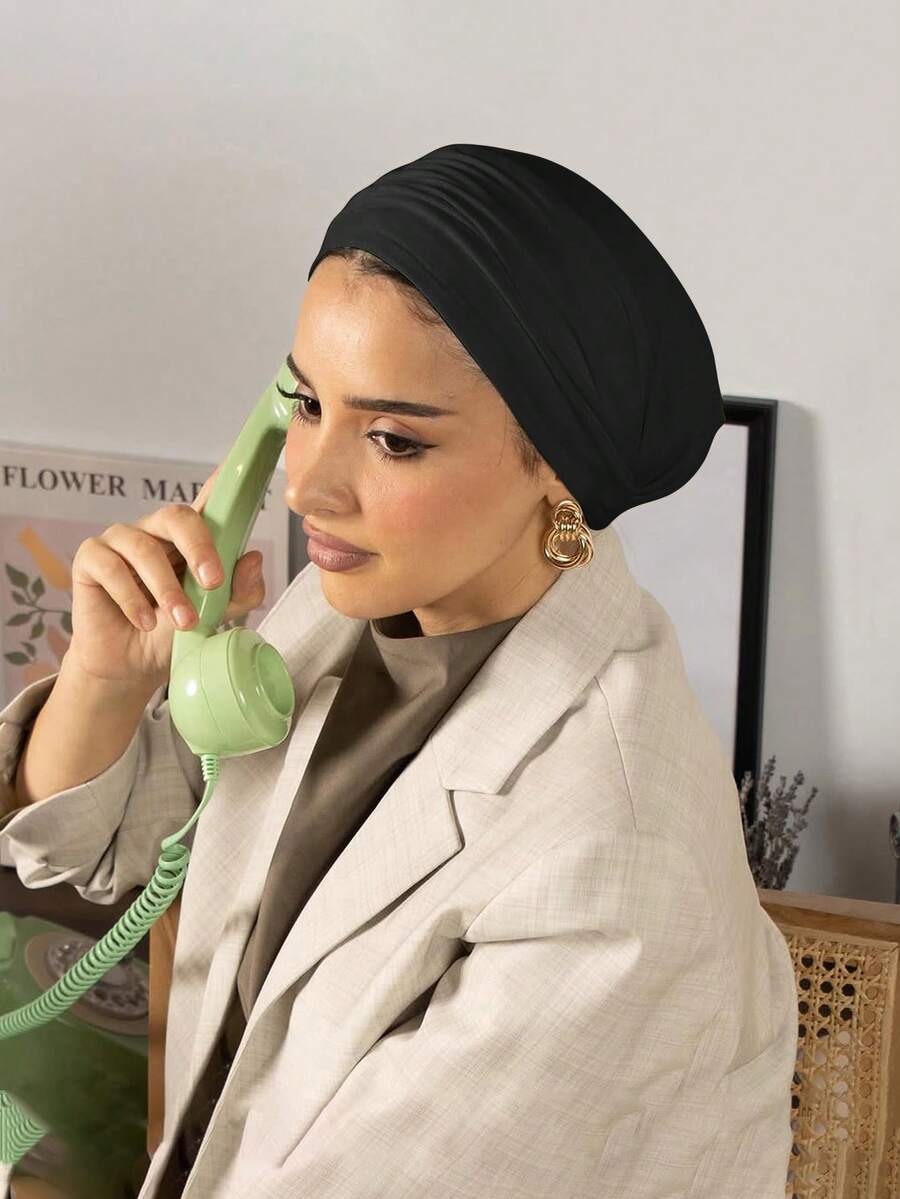 1 Khăn trùm đầu Hijab màu trơn cổ điển đa năng dành cho nữ, kiểu khăn xếp có thể điều chỉnh, vải viscose mềm mại thoải mái, thích hợp mặc hàng ngày, chơi thể thao, tập yoga cho trang phục thường ngày