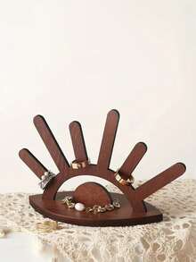 1pc Customized Wooden Ring Display Stand, Jewelry Organizer Holder For Rings, Bracelets, Necklaces