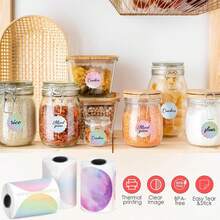 3 Rolls Thermal Colorful Label Paper, 50mm Self-Adhesive Label Paper, Compatible With Phomemo M110/M200/M220/ M221/M150/250/B3 Printer, For Flower Shop, Handmade DIY, Festival Gift DIY