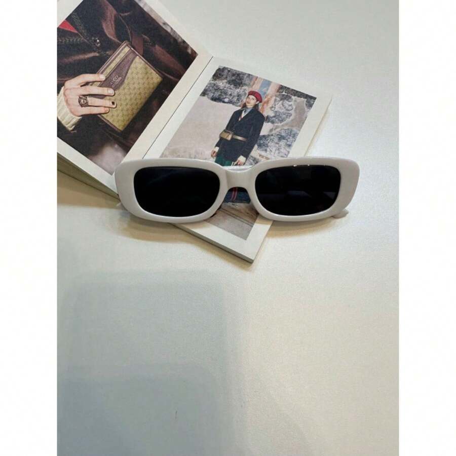 KIT 2 Kids Sunglasses Retro Vintage Rectangular Girls / Boys Fashionable - 白色 - 查看 1