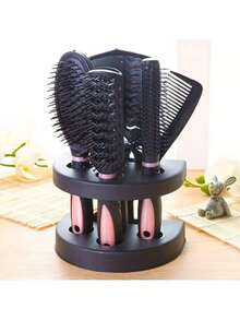 Hairdressing Brush Holder Set, Hair Styling Brush With Mirror, Hairdressing Comb For All Hair Types,Hair Brush,Comb,Hair Tools,Hair Products And Accessories For Barber Salon Beauty Travel Essentials - Multicolor - View 1