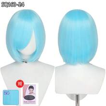 12 英寸合成假发，适合角色扮演，多色短假发，耐热高温纤维假发，适合节日服装