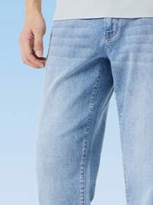 CAMEL CROWN Men's Jeans Vintage Washed Straight Jeans Spring And Summer Cotton Feeling Light Denim Pants