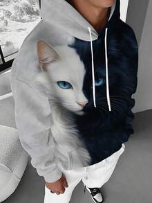 1 pezzo Felpa con cappuccio casual con vestibilità morbida, adatta per l'autunno/inverno